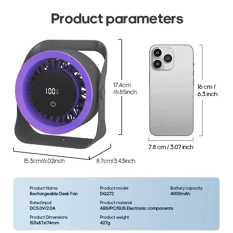 BreezeEasy Rechargeable Cooling Fan